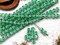 *20* 6mm Silver Washed Emerald Green Fire Polished Cathedral Beads